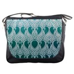 teal art nouvea Messenger Bags Front