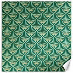 Green Fan  Canvas 16  X 16   by NouveauDesign