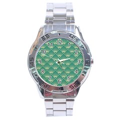 green fan  Stainless Steel Analogue Watch