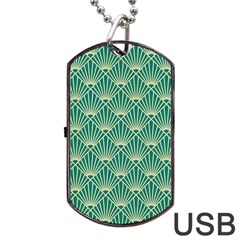 green fan  Dog Tag USB Flash (One Side)