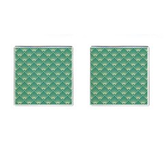 Green Fan  Cufflinks (square) by NouveauDesign