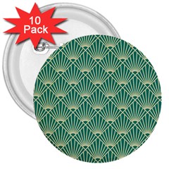 Green Fan  3  Buttons (10 Pack)  by NouveauDesign