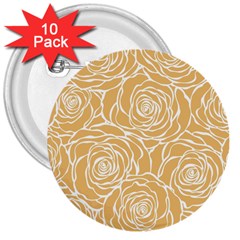 Yellow Peonines 3  Buttons (10 Pack)  by NouveauDesign