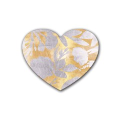 Gold Silver Rubber Coaster (heart)  by NouveauDesign