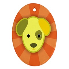 Adoption Animal Bark Boarding Oval Ornament (two Sides) by Celenk