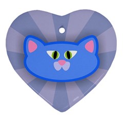 Advertise Animal Boarding Cat Heart Ornament (two Sides) by Celenk