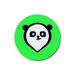 Panda Bear Rubber Coaster (round)  by Celenk