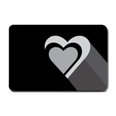 Heart Love Black And White Symbol Small Doormat  by Celenk