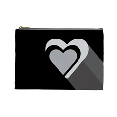 Heart Love Black And White Symbol Cosmetic Bag (large)  by Celenk