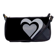 Heart Love Black And White Symbol Shoulder Clutch Bags by Celenk