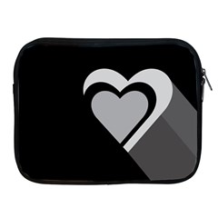 Heart Love Black And White Symbol Apple Ipad 2/3/4 Zipper Cases by Celenk