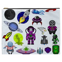 Space Clip Art Aliens Space Craft Cosmetic Bag (xxxl) 