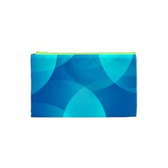 Abstract Blue Wallpaper Wave Cosmetic Bag (xs)