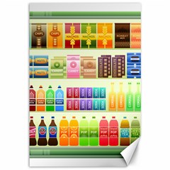 Supermarket Shelf Products Snacks Canvas 12  X 18   by Celenk