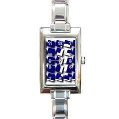 Facebook Social Media Network Blue Rectangle Italian Charm Watch by Celenk