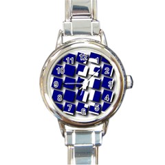 Facebook Social Media Network Blue Round Italian Charm Watch by Celenk