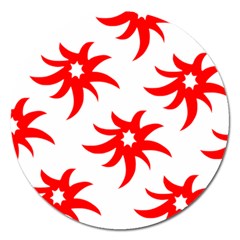 Star Figure Form Pattern Structure Magnet 5  (round) by Celenk