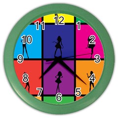 Girls Fashion Fashion Girl Young Color Wall Clocks by Celenk