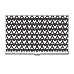 Heart Black Chain White Business Card Holders by Celenk