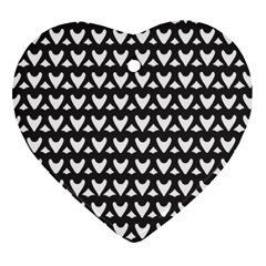 Heart Black Chain White Heart Ornament (two Sides) by Celenk