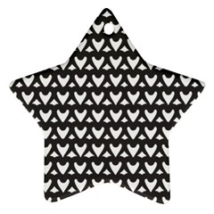 Heart Black Chain White Star Ornament (two Sides) by Celenk