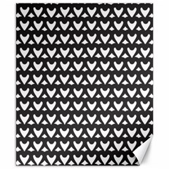 Heart Black Chain White Canvas 8  X 10  by Celenk