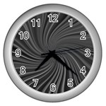 Abstract Art Color Design Lines Wall Clocks (Silver)  Front