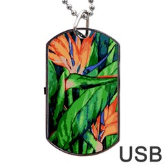 Flowers Art Beautiful Dog Tag Usb Flash (one Side) by Celenk