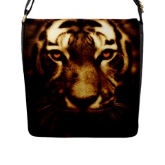 Cat Tiger Animal Wildlife Wild Flap Messenger Bag (l)  by Celenk