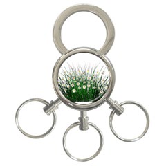 Spring Flowers Grass Meadow Plant 3-ring Key Chains by Celenk