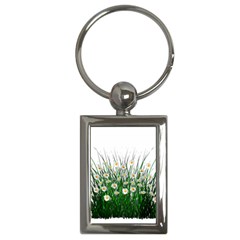 Spring Flowers Grass Meadow Plant Key Chains (rectangle)  by Celenk