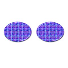 Background Mosaic Purple Blue Cufflinks (oval) by Celenk