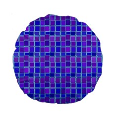 Background Mosaic Purple Blue Standard 15  Premium Round Cushions by Celenk