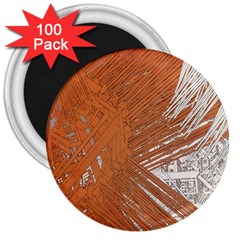 Abstract Lines Background Mess 3  Magnets (100 Pack) by Celenk