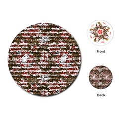 Grunge Textured Abstract Pattern Playing Cards (round)  by dflcprints
