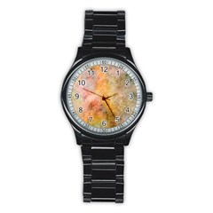 Texture Pattern Background Marbled Stainless Steel Round Watch by Celenk