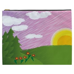 Pine Trees Sunrise Sunset Cosmetic Bag (xxxl) 