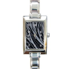 Fractal Mathematics Abstract Rectangle Italian Charm Watch