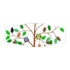 Tree Root Leaves Owls Green Brown Stretchable Headband by Celenk