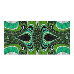 Fractal Art Green Pattern Design Satin Wrap by Celenk