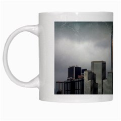 Tornado Storm Lightning Skyline White Mugs by Celenk