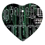 Printed Circuit Board Circuits Heart Ornament (Two Sides) Front