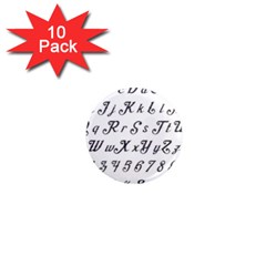 Font Lettering Alphabet Writing 1  Mini Magnet (10 Pack)  by Celenk