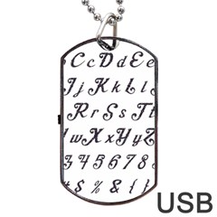 Font Lettering Alphabet Writing Dog Tag Usb Flash (two Sides) by Celenk