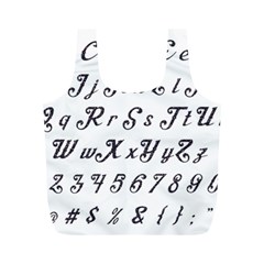 Font Lettering Alphabet Writing Full Print Recycle Bags (m)  by Celenk