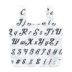 Font Lettering Alphabet Writing Full Print Recycle Bags (l)  by Celenk