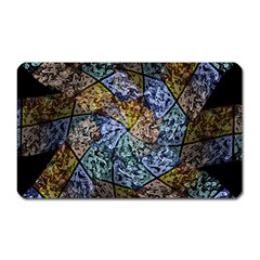 Multi Color Tile Twirl Octagon Magnet (rectangular) by Celenk