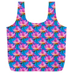 Seamless Flower Pattern Colorful Full Print Recycle Bags (L) 