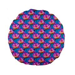 Seamless Flower Pattern Colorful Standard 15  Premium Flano Round Cushions