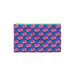 Seamless Flower Pattern Colorful Cosmetic Bag (XS)